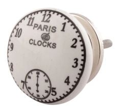 Paris Clocks Numerals Flat Ceramic Cabinet Knob Online